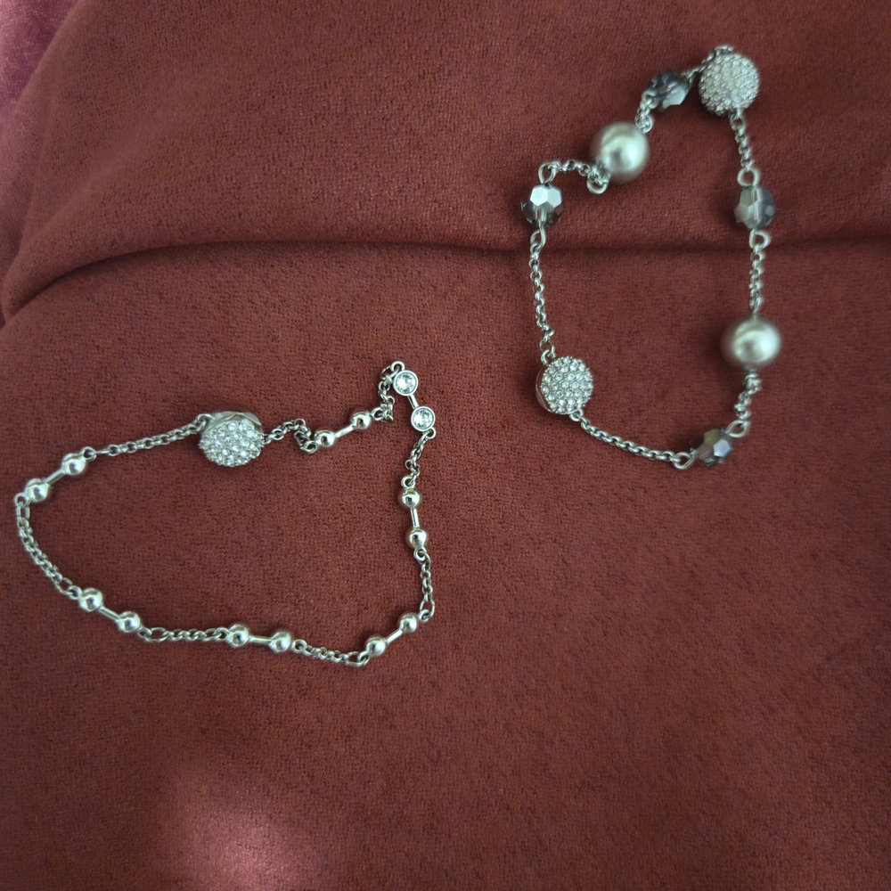 Swarovski Silver and White Bracelet Set